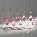 H&D HYALINE & DORA 3Inch Crystal Suncatcher Bauhinia Prisms Pendants 10Pcs Chandelier Crystals Replacement Hanging Sun Catcher Beads for DIY Arts Crafts Decor (Pink)