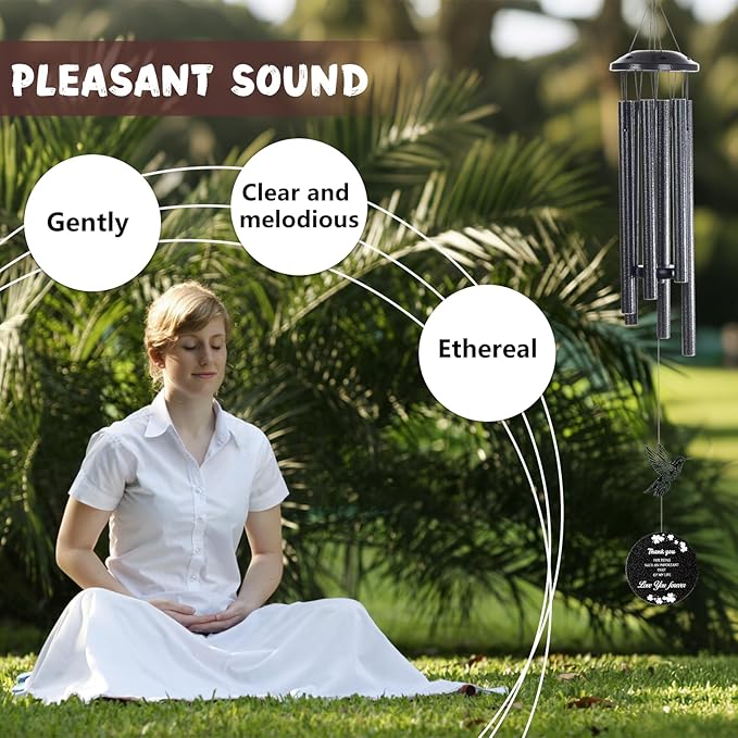 37-inch Hummingbird Wind Chimes are Suitable for Garden, Patio and Courtyard Decoration. They can be Given as Gifts of Comfort, Mourning and Remembrance to Loved Ones who Have Lost Them