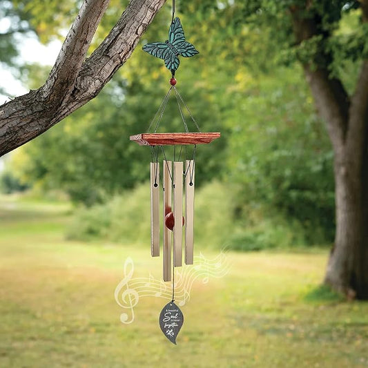 ASTARIN Cardinal Memorial Wind Chimes, Personalized 26" Small Metal Symphthy Wind Chime, Bereavement Gift for Loss of Loved One Father Mother, Dragonflie Damselflie Decor for Outside Patio Garden
