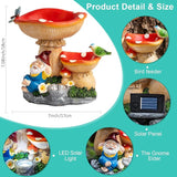 ZQQLITE Solar Gnome Statues Figurine Lights - Garden Lighting Outdoor Decorations, Gnome Sleeping Under Mushroom, Yard Art Lawn Ornaments for Porch Patio Balcony - Gnome Gifts for Women Mom
