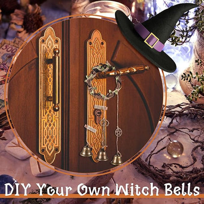 Charniol Witch Bells DIY Kit for Door Knob for Protection Witch Bell Witchy Decor Hanging Witchcraft Decorations Witches Wind Chimes