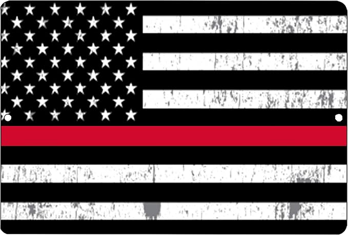 Rogue River Tactical Thin Red Line Firefighter Flag Metal Tin Sign Wall Decor Man Cave Bar Support Fire Fighters