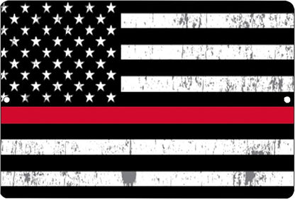 Rogue River Tactical Thin Red Line Firefighter Flag Metal Tin Sign Wall Decor Man Cave Bar Support Fire Fighters