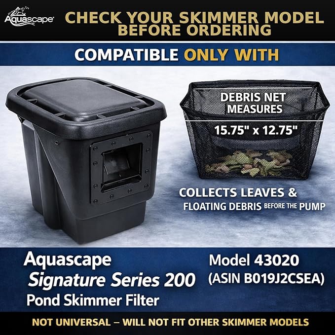 Aquascape Signature Series MicroSkim Debris Net 99775,Black