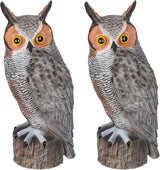 Plastic Owl Scarecrow Garden Owl Sculpture for Outdoor Yard, Fake Owl for Bird Control Garden Tree Decoration, 2-Pack