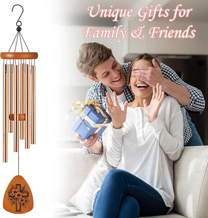 Christian Wind Chimes for Outside, Faith-Inspired Inspirational Windchimes for Garden Patio Yard Decor, Religious Gifts for Women, Men, Christian, Loved Ones