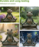 Nacome Meditating Frog Miniature Figurine,Zen Yoga Frog Garden Statue Ornament- Indoor/Outdoor Garden Sculpture for Fairy Garden,Home, Patio,Deck,Porch Yard Art Decoration,5 inch(Copper)Christmas Gift