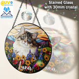 Personalized Pet Portrait Stained Glass Window Hanging, Sympathy Decoration Suncatcher for Loss of Dog & Cat Bereavement Gift from Photo, Memorial Keepsake for Dog Lover, Cat Mom Gift for Women