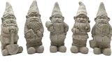 Garden Gnome with Shroom: Solid Durable Stone Statue with Vintage Texture. Sealed for Outdoors. Handcrafted USA. (Antique/Gray)