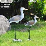 Garden Statues 2PCS Wooden Seabird Standing Bird Mediterranean Style Retro Hand-Carved Bird Statue Desktop Ornament Indoor Decoration Yard Ornaments Decor