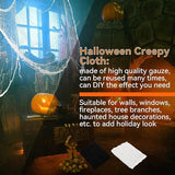 MAQIHAN 5Pcs Halloween Creepy Cloth - 30×72inch Halloween Decorations Outdoor Indoor Clearance,Creepy Spooky Cloth Decor Black Gauze Props for Escape Room,Bar,Haunted House,Garden(3Black + 2White)