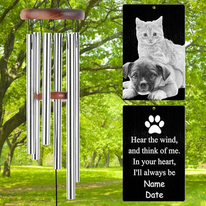 Personalized Wind Chimes Memorial Engraved Gift,Custom Sympathy Wind Chime for Loss of Loved One,Customized Mother Father Dog Pet Family Remembrance Bereavement Gifts
