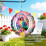 Wind Spinners Colorful Parrot Floral Art 9.8 x 9.8 Inch Metal Wind Spinner Outdoor Garden Decor Vibrant Tropical Bird Illustration Decorative Wind Spinners for Yard Patio