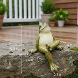 Braxio Frog Statue Outdoor Garden Decor - 2-Pack Sitting Frog Sculptures for Patio, Yard, Plant Pot, Cute Cartoon Frog Figurines Home Decor Gift, Resin Art Ornament 4.2 x 4.5 x 5.2 Inches