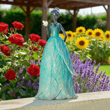 VChymm Solar Fairy Statue Collection Home Decoration 12.9 in - Leaf Angel Girls Resin Home Garden Decor for Outside or Inside Rustic Fairy Garden Outdoor Yard Figurines Gifts for Women