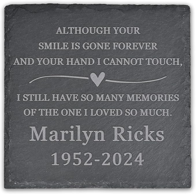 Memorial Garden Stone, Memorial Stone, Personalized Memorial Gifts, Sympathy Gifts for Loss of Loved One, Bereavement Gifts for Loss of Father Mother - Still Have so Many Memories - Square