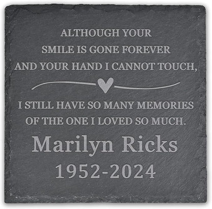 Memorial Garden Stone, Memorial Stone, Personalized Memorial Gifts, Sympathy Gifts for Loss of Loved One, Bereavement Gifts for Loss of Father Mother - Still Have so Many Memories - Square