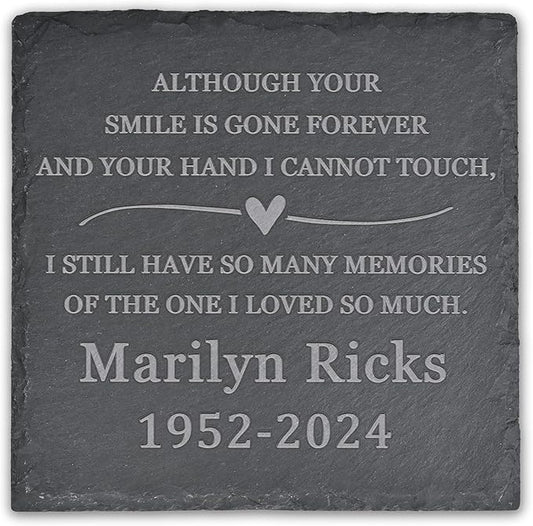 Memorial Garden Stone, Memorial Stone, Personalized Memorial Gifts, Sympathy Gifts for Loss of Loved One, Bereavement Gifts for Loss of Father Mother - Still Have so Many Memories - Square