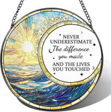 Thank You Gifts, Stained Glass Suncatcher Ornament, Window Hanging, Going Away/Goodbye, Appreciation, Retirement Gifts for Women, Men, Coworker, Boss, Friend | Retirement Party Decorations - Style C