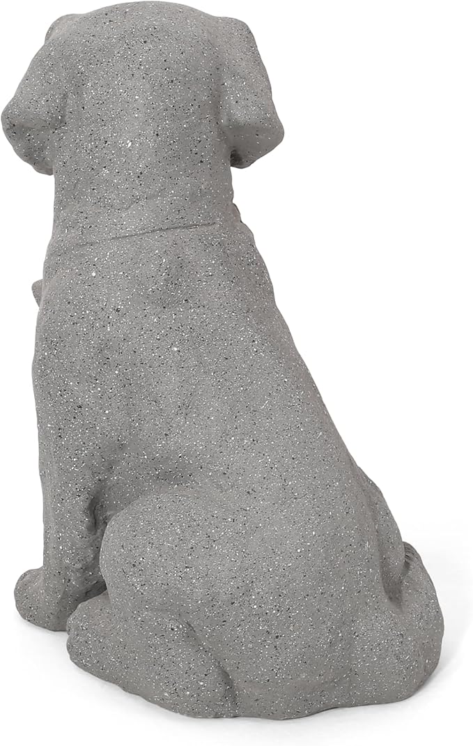 Dog Statue, Outdoor Dog Statue, Stone Gray, No Assembly Required