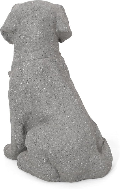 Dog Statue, Outdoor Dog Statue, Stone Gray, No Assembly Required