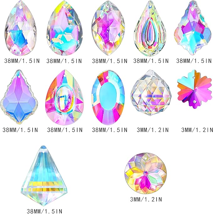 kanpura 164 Pcs DIY Suncatchers Kits Crystal Suncatcher Sun Catchers with Crystals Chandelier Prism Replacement Sun Catcher Beads for Windows Hanging