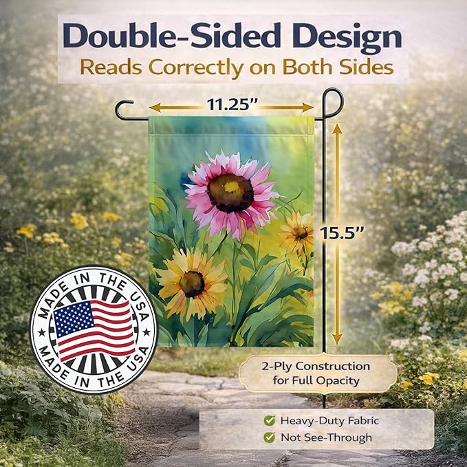 Caroline's Treasures Kentucky Goldenrod in Watercolor Garden Flag Mailbox Flag Decorative Yard Flag Banner Outside Patio Artwork Yard Flower Beds, Garden Size, Multicolor