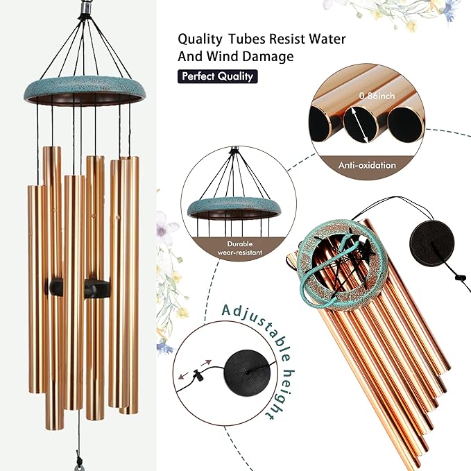ASTARIN Personalized Happy Retirement Gift, Custom Retirement Wind Chimes for Women Men, 35" Large Deep Tone Wind Chime Retire Gifts for Teacher Co-Workers Boss Friends Parents(Produced in USA)