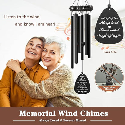 Soopau Sympathy Gifts for Loss of Loved One, 30" Metal Memorial Wind Chimes for Loss of Mom Dad, Windchimes in Memory of A Loved One, Bereavement Condolences Gift