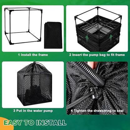 OUMEE Pump Filters Bag, Pond Barrier Bag Large Pump Mesh Bags for Outdoor Water Koi Fish Ponds (5.2 in)