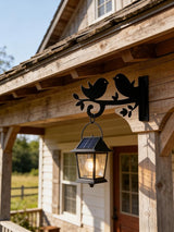 Iron Plant Hangers Hooks for Outdoor -10inch Hanging Plants Flower Fern Pots Lantern Bird Feeder Wind Chimes for Porch Garden Farmhouse (Two Little Birds were Playing on the Branch)