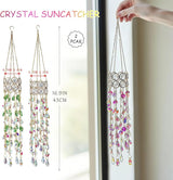 HDCRYSTALGIFTS 2 Pack Crystal Suncatchers for Window Hanging, Rainbow Maker Crystal Prism Sun Catcher Indoor Window Outdoor Home Garden Decor Retirement Gift,17inch