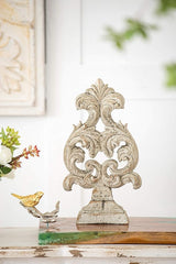 A & B Home 14.5" Decorative Crested Arrow Cement Sculpture with Aged Finish for Indoor Outdoor