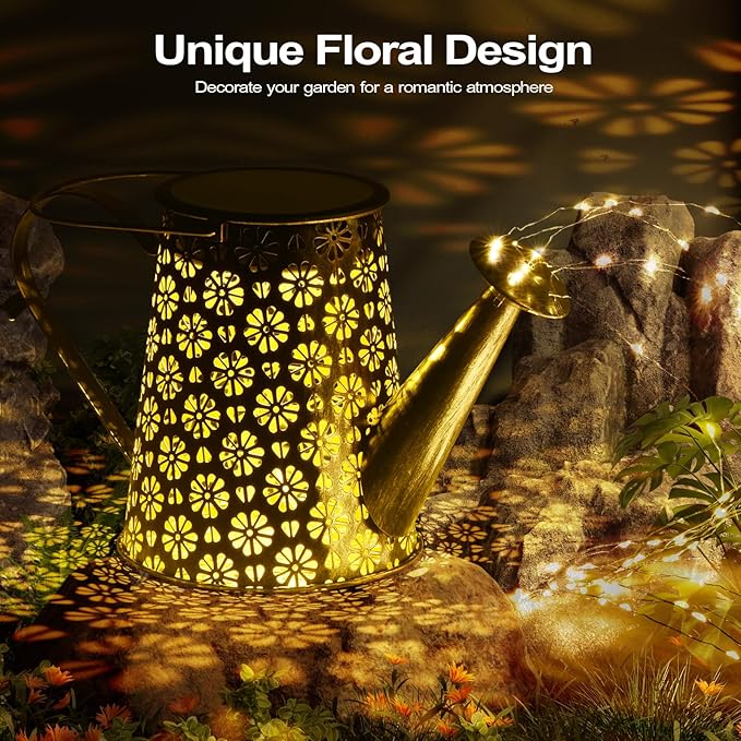 90 LED Solar Watering Can with Lights, Waterproof Large Hanging Lantern Landscape Solar Lights Outdoor Garden Decor for Outside Yard Porch Gardening Gifts for Mom Birthday Mother's Day