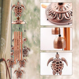 Wind Chimes Outdoor Clearance, Ukulork Sea Turtles Aluminum Tube Windchime with S Hook,Patio Garden Decor, Housewarming Gift.