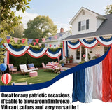 3 * 20ft Patriotic Bunting Banner 4th of July American Bunting Flag Red White and Blue Banner Outdoor Decoration for Independence Day Party Labor Day Veterans Day Memorial Day Porch Yard Door