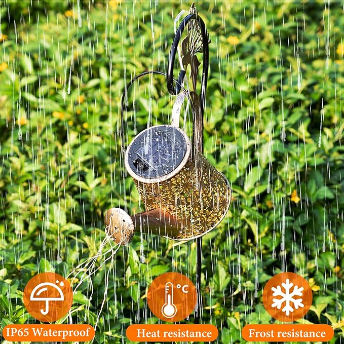 SRNPMIU Solar Watering Can Light, Solar Outdoor Decorative,Garden Decor Lights for Yard, IP65 Waterproof Hanging Lantern Landscape Lights, Garden Gifts for Mom, Grandma Women Birthday