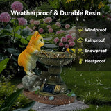 Solar Two Kittens Garden Statues with LED Lights, Outdoor Decor for Patio Yard Balcony - Unique Housewarming Birthday Gifts for Women Mom Grandma