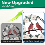 Cemetery Decorations for Grave, Grave Markers for Cemetery for Humans with Cardinal & Memorial Flowers Decor, Metal Memorial Plaques for Outdoors, Gravesite Decorations as Sympathy Gifts