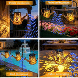 Solar Watering Can Lights, Fairy Gifts for Mothers Day Women Mom Grandma Birthday, Waterproof Outdoor Garden Decor Large Hanging Solar Lantern Fairy Lights for Patio Porch Flowerbed Pathway (Blue)