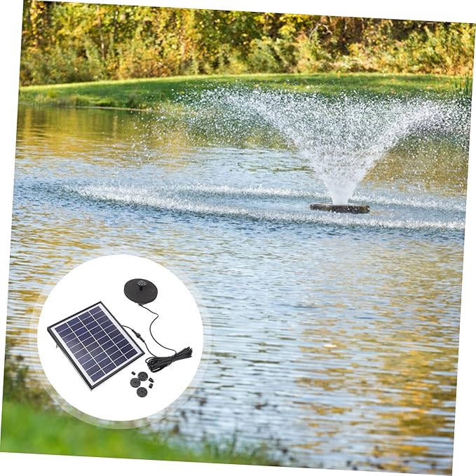 POPETPOP Solar Fountain Set Solar-powered Outdoor Water Pump 380l/h Durable Easy to Clean