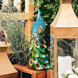 Solar Peacock Statues Garden Outdoor Decor Porch Patio Lawn Yard Art Decorations Peacock Sculpture with LED Lights Birthday Housewarming Christmas Gardening Gifts for Mom Women