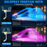 2025 Upgrade Solar Fountain Light Show,Adjustable Dual Spray Sprinkle Pool Fountains for Inground Pool Waterfall,Swimming Pool Water Fountains,Pool Sprayer Fountain for Pool Cooling-Purple