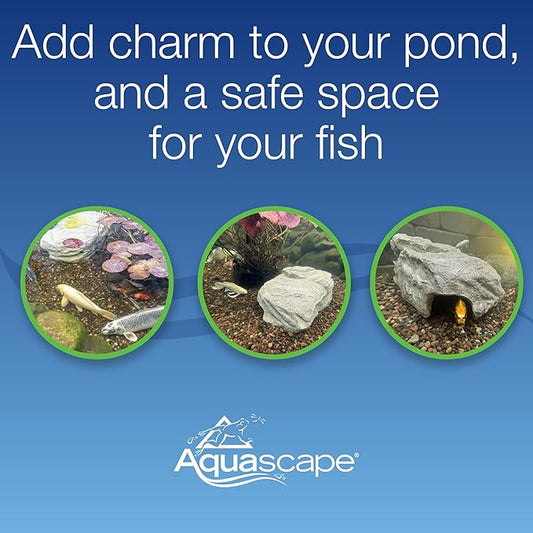 Aquascape Faux Rock Fish Cave, Decorative Shelter for Koi and Pond Fish, Natural-Looking Rock Design, 25-inch L x 15-inch W, 78418
