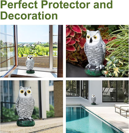 OFFO Plastic Owl Scarecrow for Halloween Decorations Outdoor Garden, Yard, Pool Decoration, 8.3 in Height, Snow Owl