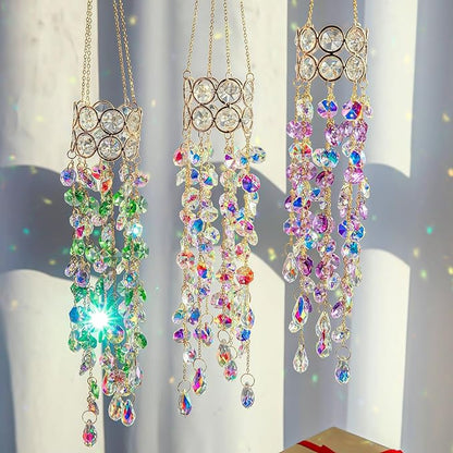 H&D HYALINE & DORA 19 Inch Garden Crystal Suncatchers Sun Catchers Indoor Window Gold-Plated Sun Catcher for Indoor Outdoor and Party Decor (Colorful)