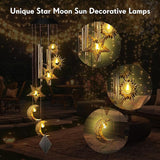 Colingmill Solar Wind Chimes for Outside Waterproof Hanging Wind Chimes Lights Outdoor Decor Yard Garden Gifts for Mother Mom Grandma Wife Neighbors(Sun Moon Star,Warm Colored Lights)