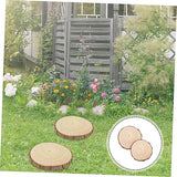 TOYANDONA 2pcs Outdoor Garden Wooden Stepping Stones 8.5-Inch Log Pathway Decor Easy DIY Installation for Walkways and Patios Sturdy and Weather-Resistant
