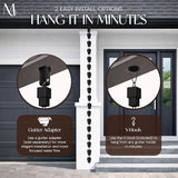Monarch Rain Chains Aluminum Multi Cube Black Rain Chains for Gutters – 8.5 ft Black Decorative Rainchain Outdoor Durable Heavy Duty Gutter Chain Downspout, Modern Rainchains for Outside