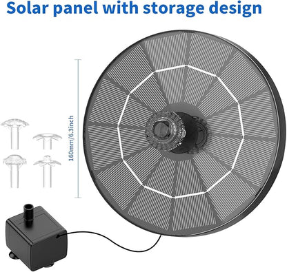 AISITIN 3.5W Solar Water Fountain with Storage & Integrated Bracket, Floating Solar Fountain Pump with Nozzles for Bird Bath, Garden, Pond, Pool, Aquarium and Outdoor